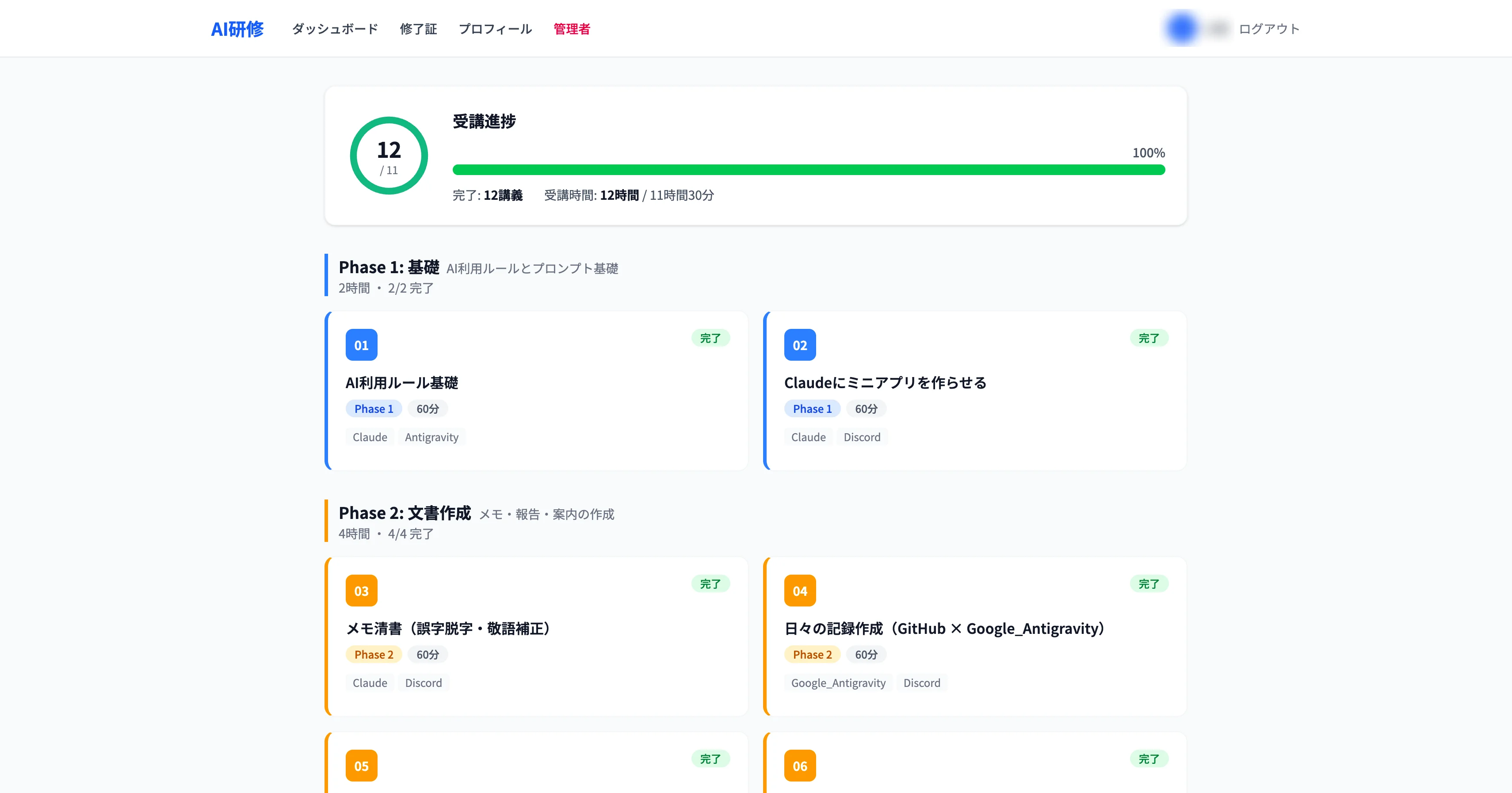 Phase別カリキュラム